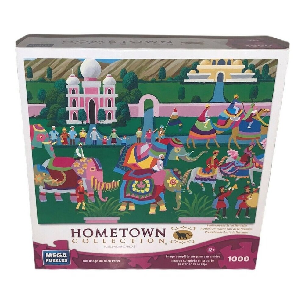Hometown Collection Elephant Festival 1000 Pc Jigsaw Puzzle 18.94"x26.75"